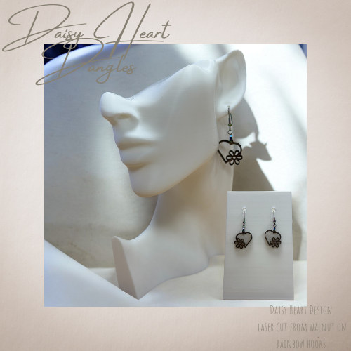 Daisy Heart Dangle Earrings