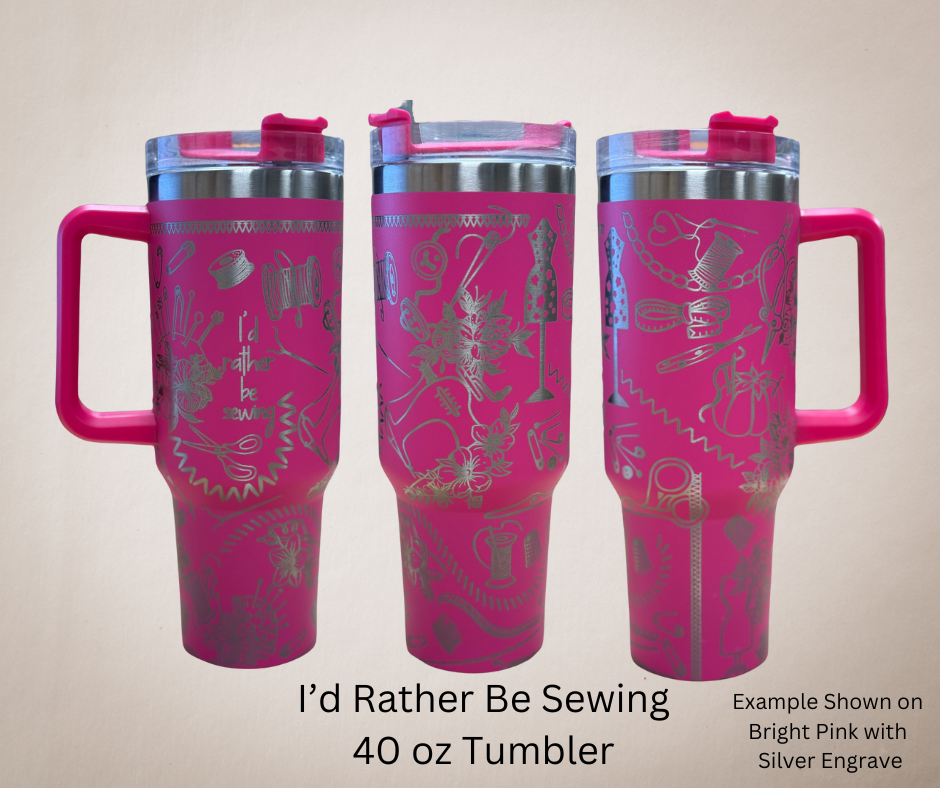 Blue/Gray-Gold Engrave 40oz Tumbler-Made to Order