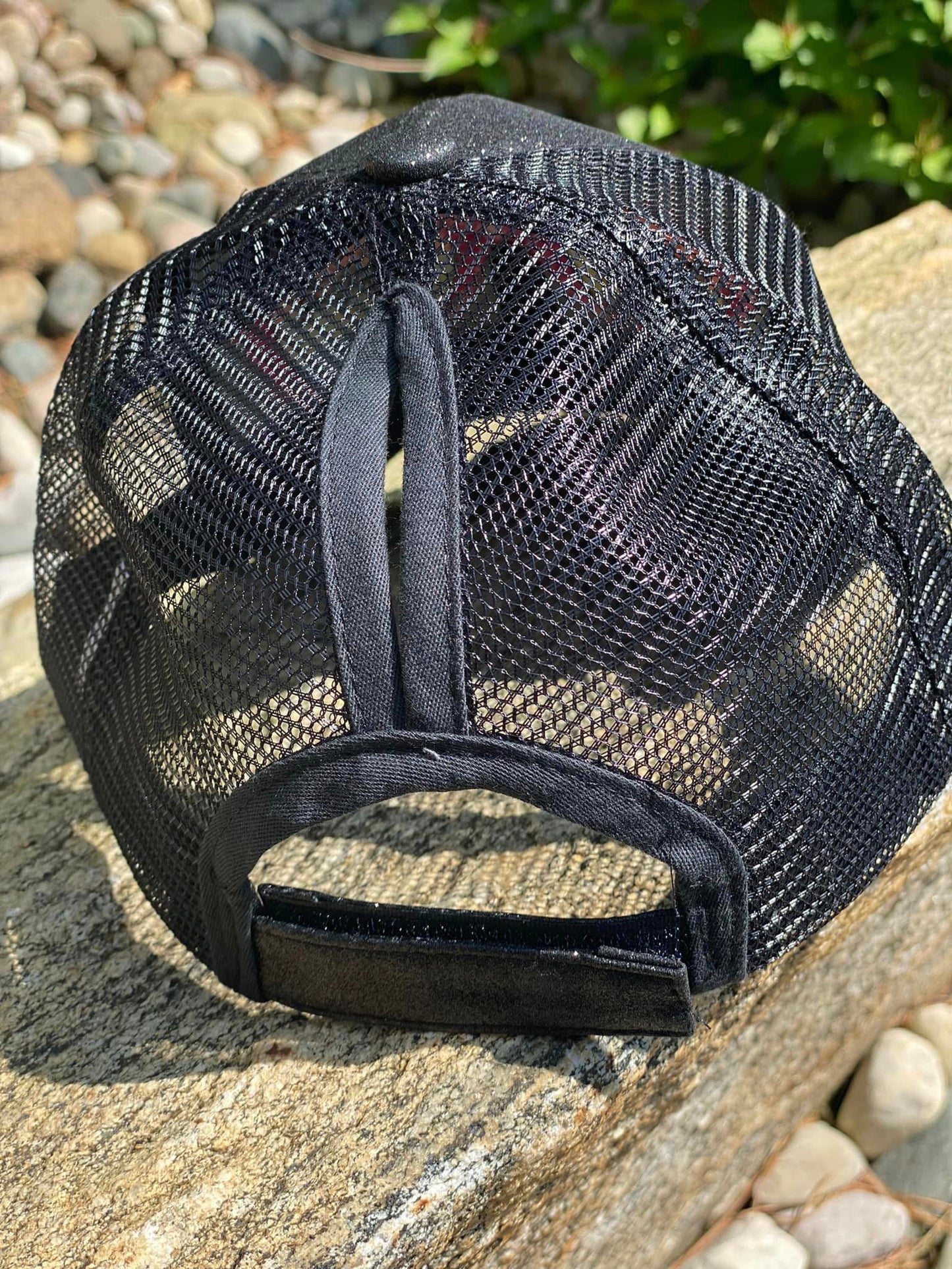 Glitter Sunglass Scene Ponytail Hat