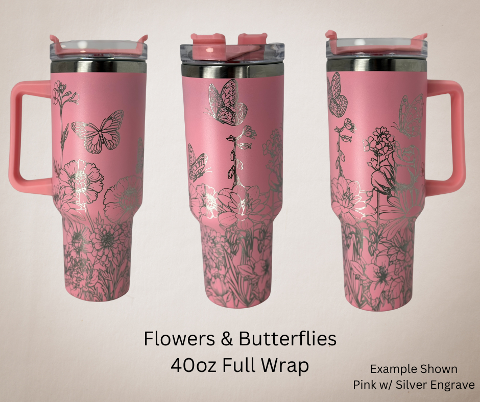 Black-Gold Engrave 40oz Tumbler-Made to Order