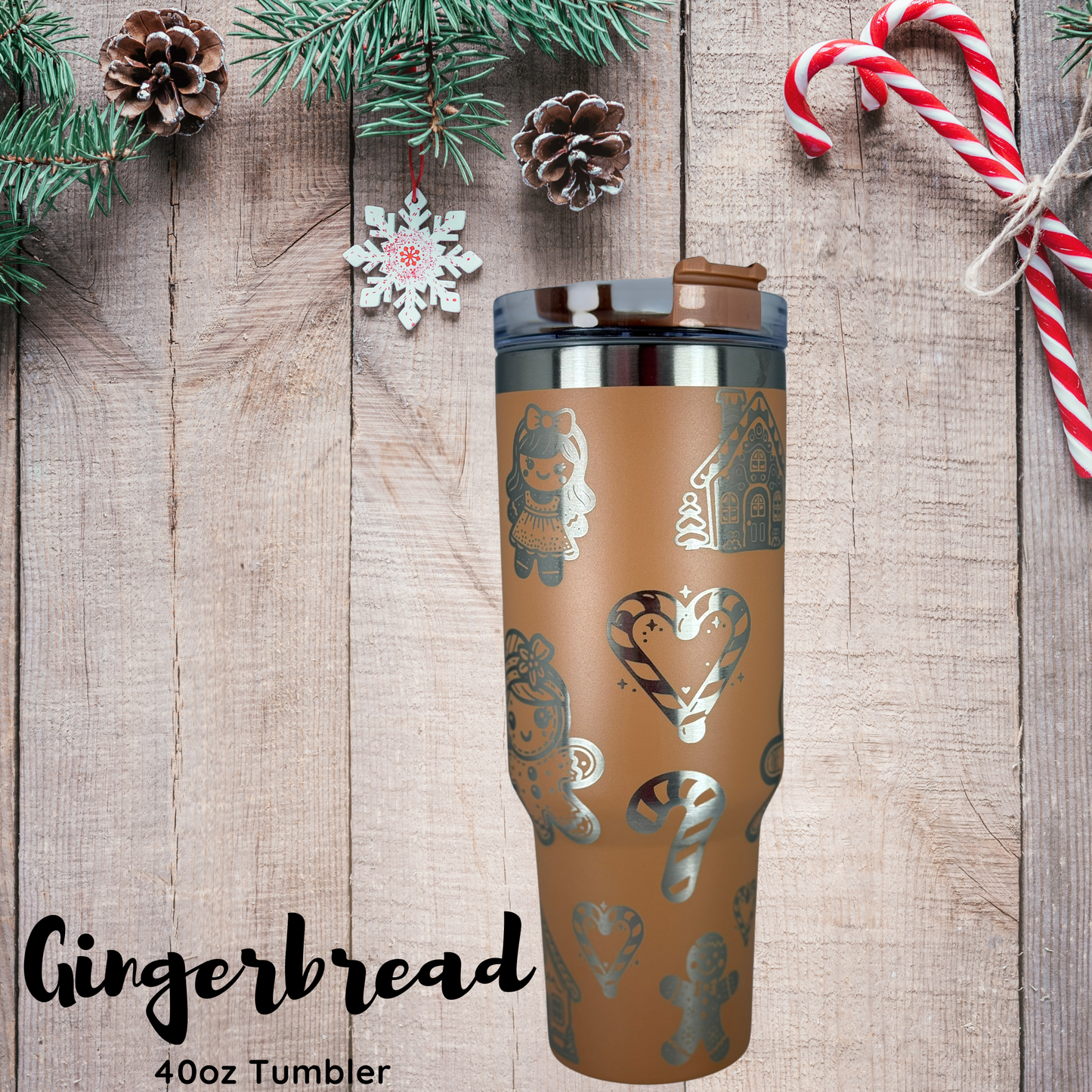 40oz Gingerbread Tumbler