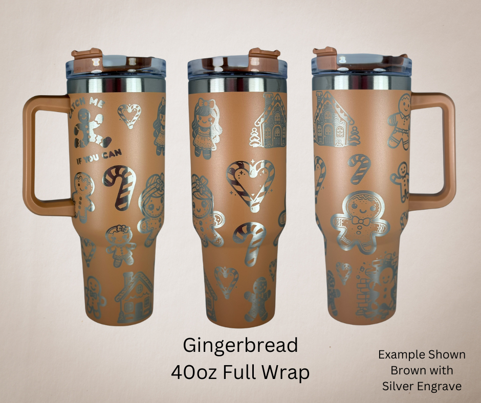 Black-Gold Engrave 40oz Tumbler-Made to Order