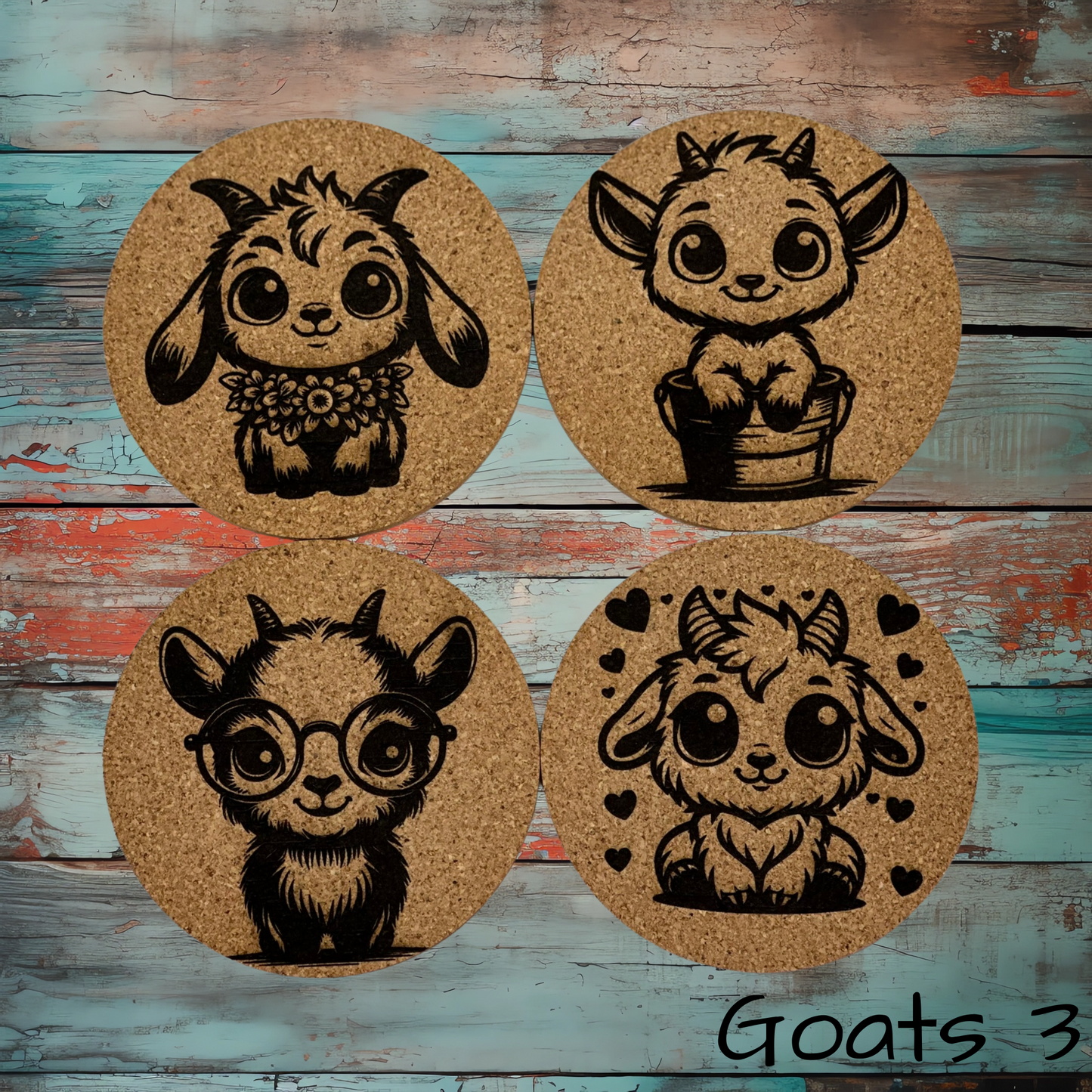 Cute Goat Coasters 3