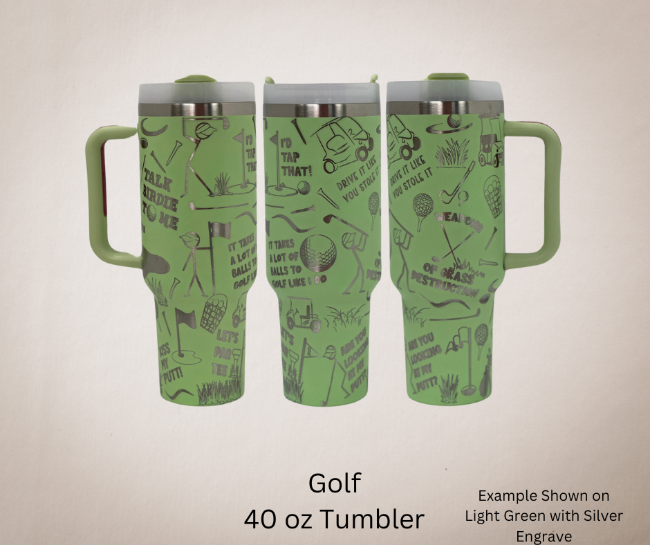 Black-Gold Engrave 40oz Tumbler-Made to Order