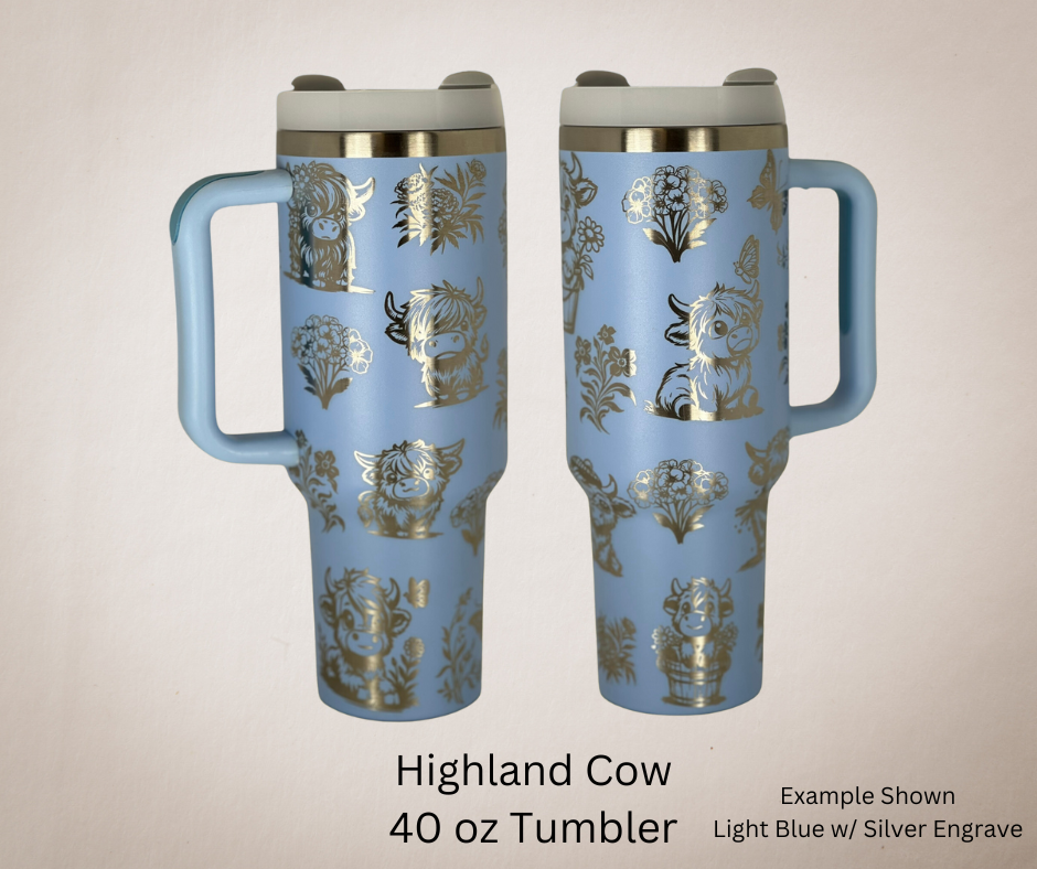 Black-Gold Engrave 40oz Tumbler-Made to Order