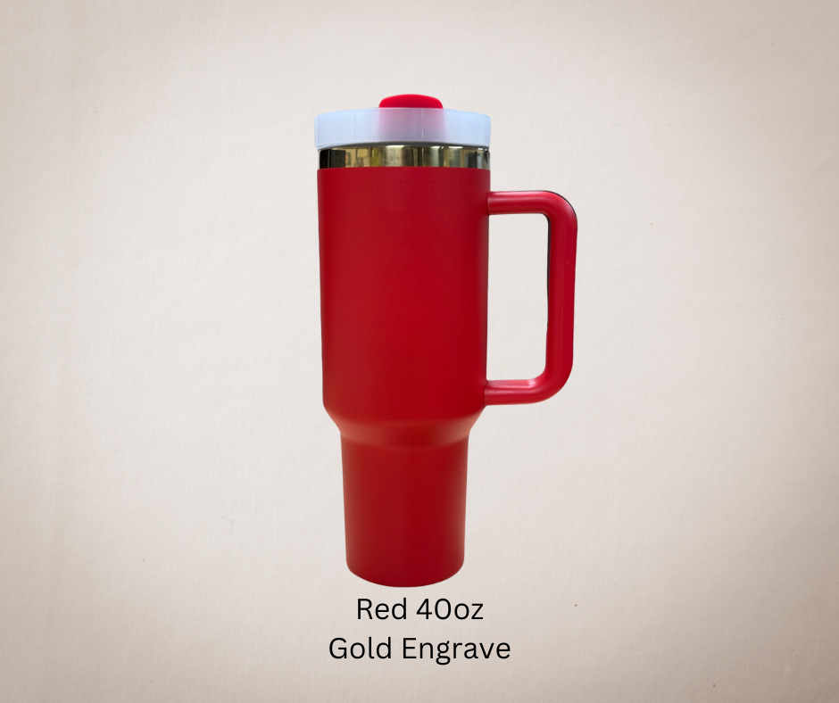 Red-Gold Engrave 40oz Tumbler-Made to Order