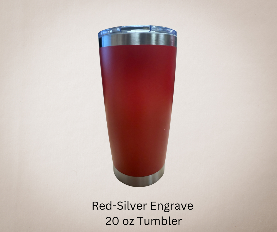 Red-Silver Engrave 20ozTumbler-Made to Order