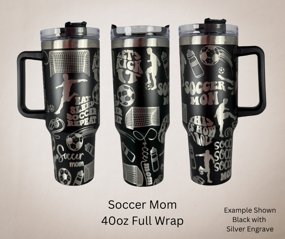 Black-Gold Engrave 40oz Tumbler-Made to Order