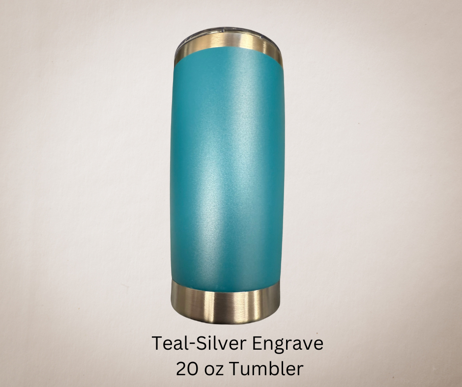 Teal-Silver Engrave 20ozTumbler-Made to Order