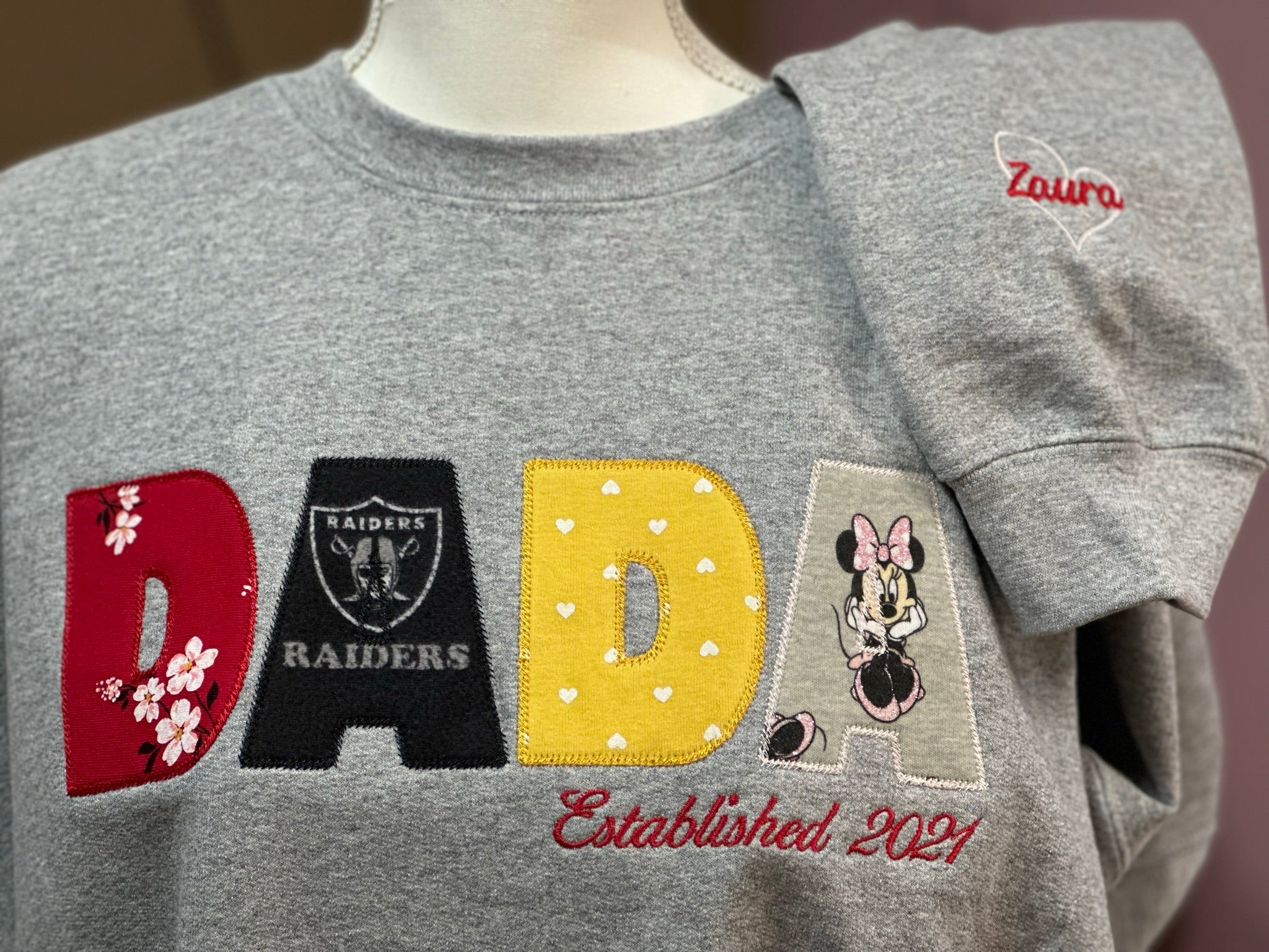 Load video: We used customers outgrown baby clothes to create a special one of a kind sweatshirt.